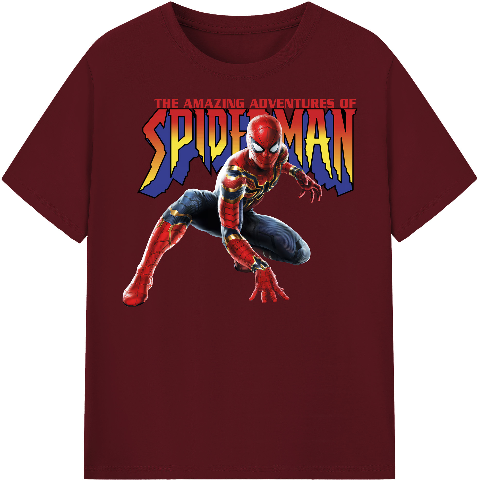 Spider Man スパイダーマン 綿100％半袖Tシャツ（フロントプリント）